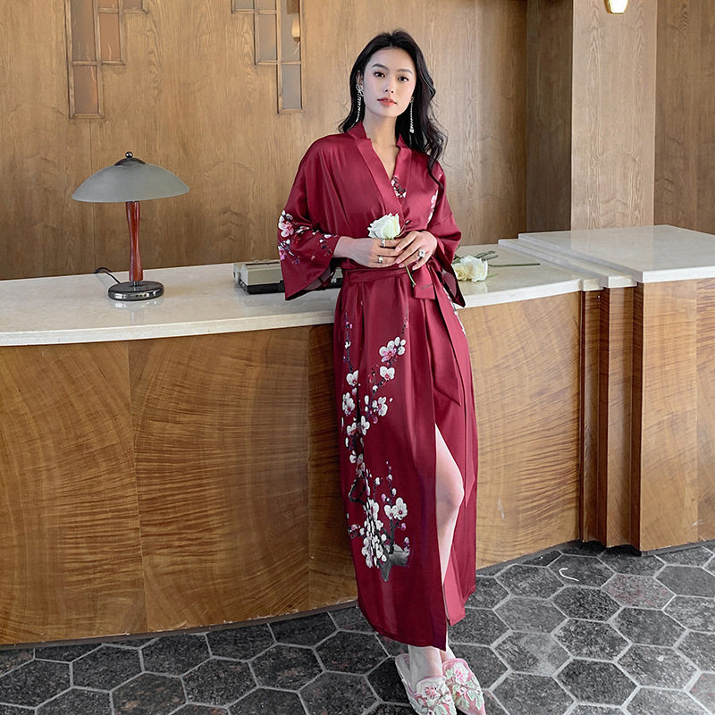 缎面睡袍耀婷冰丝高级感奢华女
