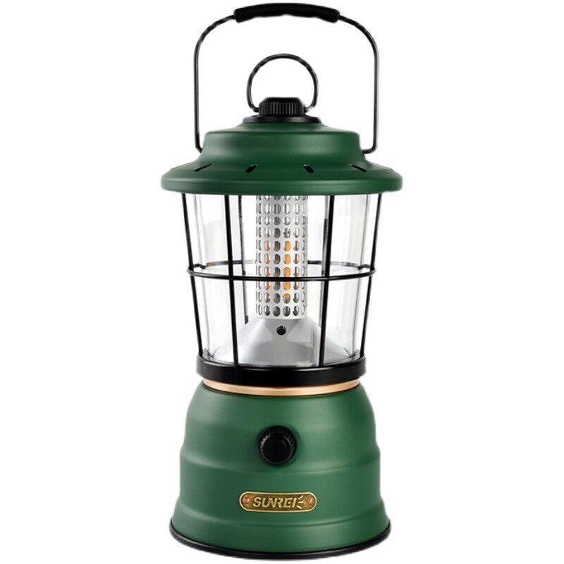 山力士星野1户外手提营地灯LED防水多功能复古马灯露营照明帐篷灯