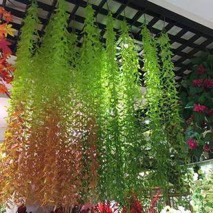 仿真绿植柳叶装 饰藤条创意吊顶壁挂塑料假花垂吊花艺树叶花篮套装