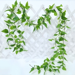 仿真绿植塑料假花藤条家居客厅装 饰常青藤葡萄叶子绿萝假树叶藤蔓