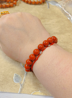 【BW宝石】天然柿子红南红手串 ，10mm，难得一串，越来越难找啦