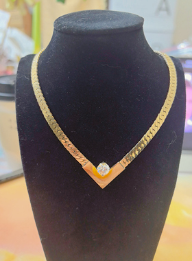 【BW中古】v形重工浓金打标款项链