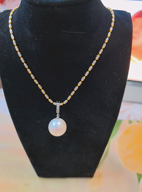 简约复古高级感小灯泡强光16mm珍珠吊坠，不包含链子（链子单卖）