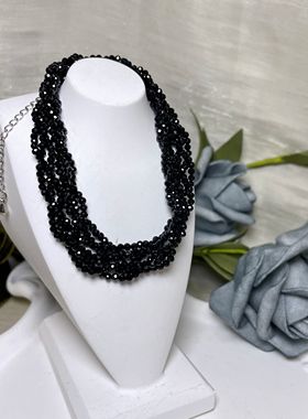 【BW宝石】黑色尖晶石扭扭项链，带证书