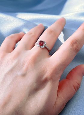 【BW宝石】卢比来红碧玺戒指，开口戒带证书