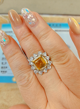 【BW宝石】黄水晶戒指，豪镶，招米米神器
