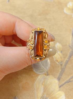 【BW古董】无标佛罗伦萨黄水戒指，开口戒