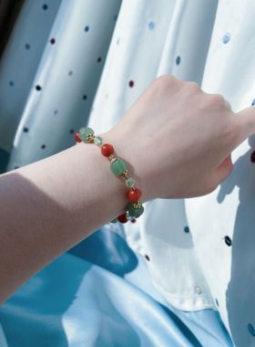 【BW宝石】和田玉和玛瑙手串，一共两条