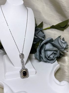 【BW宝石】很稀有的紫色尖晶石吊坠，配银链，带证书