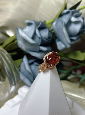 【BW宝石】紫红色碧玺活口戒指，心形切割，带证书