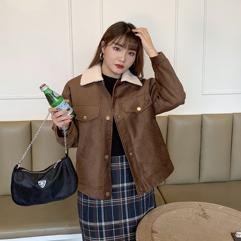 秋冬胖mm加厚棉衣大码女装宽松显瘦上衣长袖保暖棉服外套S0147