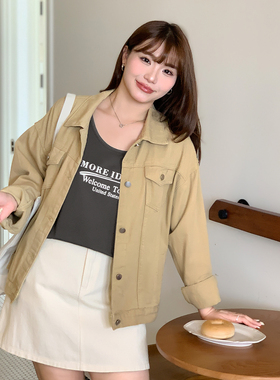 大码女装胖mm牛仔外套女宽松显瘦遮肉减龄百搭休闲夹克上衣20888