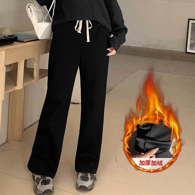 大码女装加绒加厚软糯阔腿拖地长裤200斤胖mm秋冬直筒休闲裤31637,女装/女士精品,大码裤装,淘宝优惠券,粉丝福利购,淘宝优惠卷