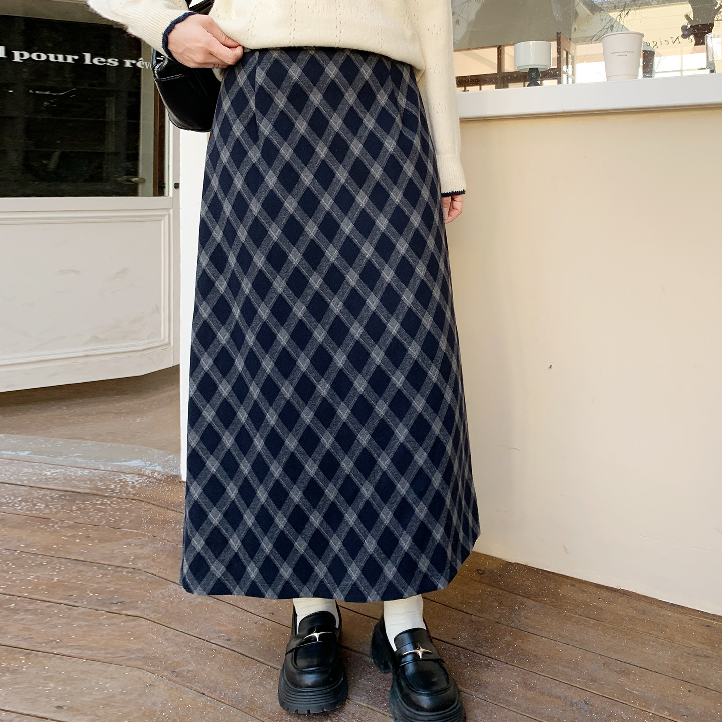 大码女装法式复古格纹A字半身裙胖mm高腰显瘦中长款毛呢长裙20956,女装/女士精品,大码半身裙,淘宝优惠券,粉丝福利购,淘宝优惠卷