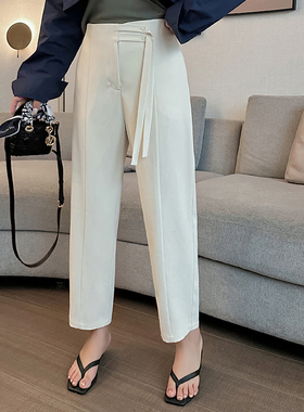 穿得不尴尬简约时尚设计感西装裤显瘦长裤宽松减龄休闲裤女31769