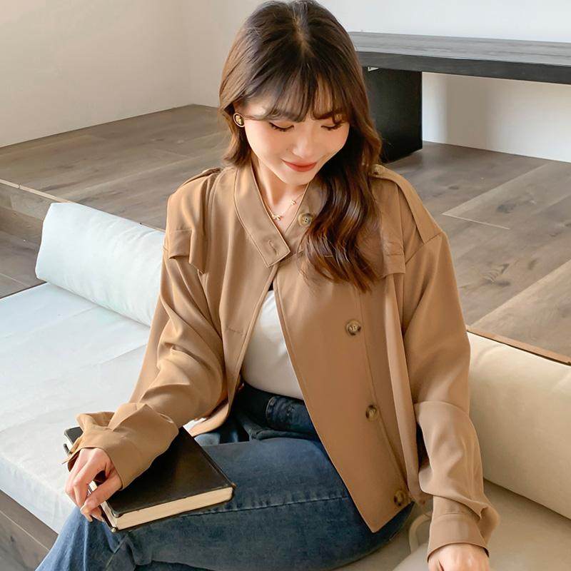 秋冬200斤大码女装胖mm宽松显瘦百搭减龄立领长袖夹克外套31651