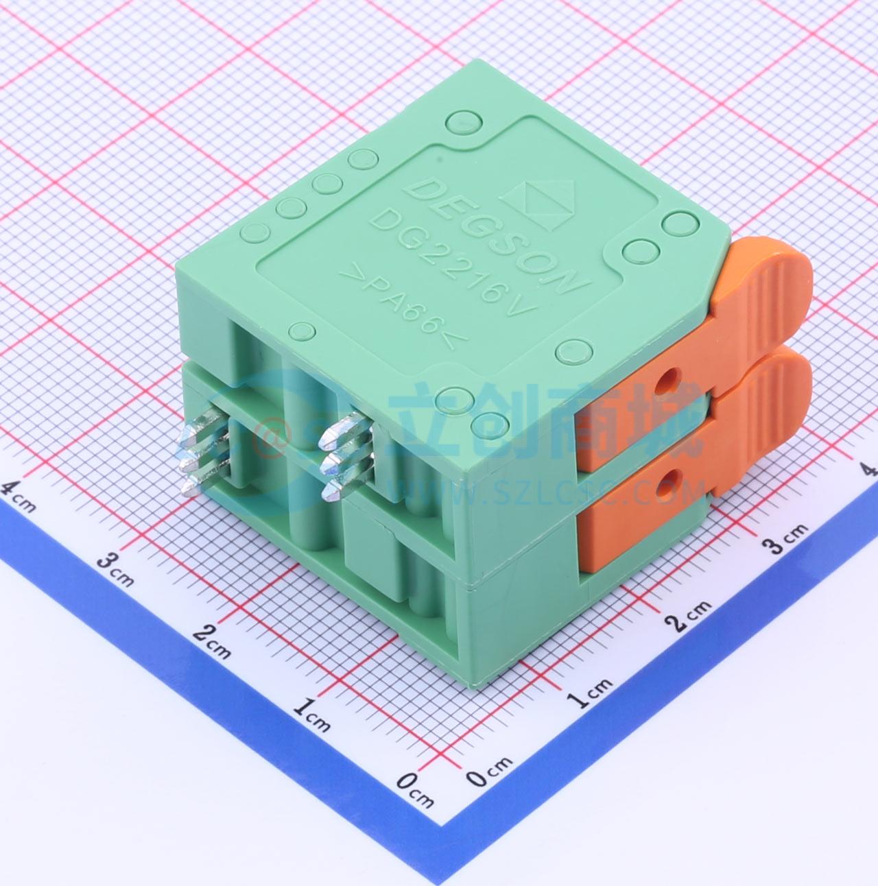 端子DG2216V-10.0-DA-02P-14-00A(H )P=10mm(交错脚) 1x2P 2P