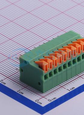 5只起 弹簧式接线端子 KF141V-2.54-10P 插件P=2.54mm 10P 电子元