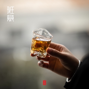 班意 日式品茗杯耐热玻璃小茶杯酒杯清酒杯家用茶席主人杯茶具