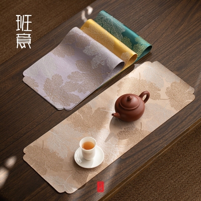 防水干泡泡茶茶席桌旗禅意布垫