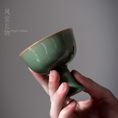 班意越窑陶瓷高足杯仿宋杯
