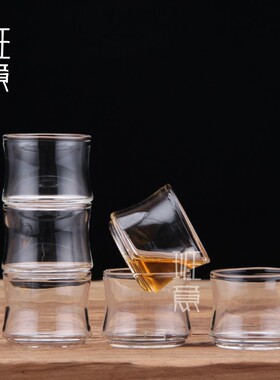 班意 耐热加厚玻璃小茶杯60ML高透明小品杯功夫品杯玻璃茶具