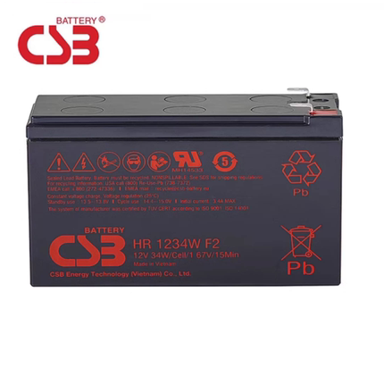 CSB 12V9AH蓄电池 12V蓄电池12V电瓶 HR1234WF2 12V34W UPS蓄电池