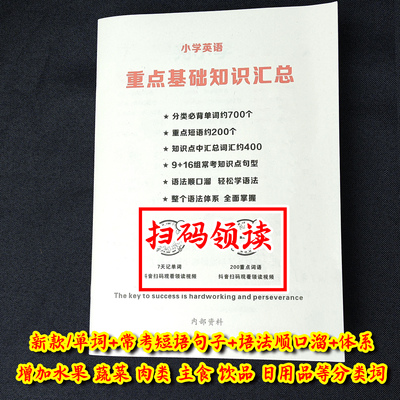 2025年小学英语小升初语法词汇本