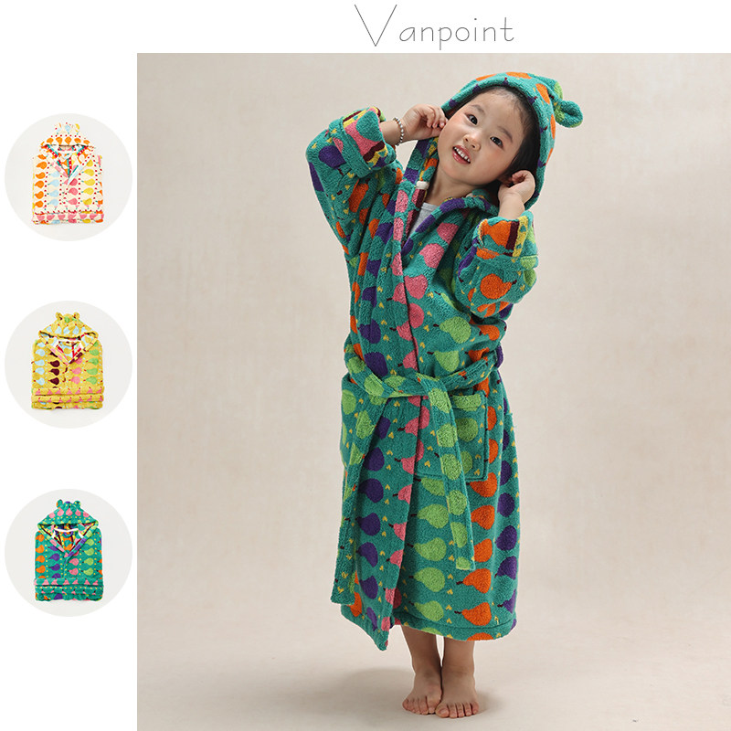 儿童浴袍男女吸水2025新款全棉