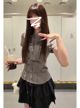 独特漂亮法式衬衫黑色半身连衣裙子套装女夏季2026新款穿搭一整套