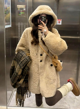 白色摇粒绒羊羔毛外套女秋冬2025新款爆款加厚加绒小个子韩系上衣