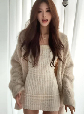 纯欲风内搭打底抹胸连衣裙子女秋冬2025年新款巨好看穿搭一整套装