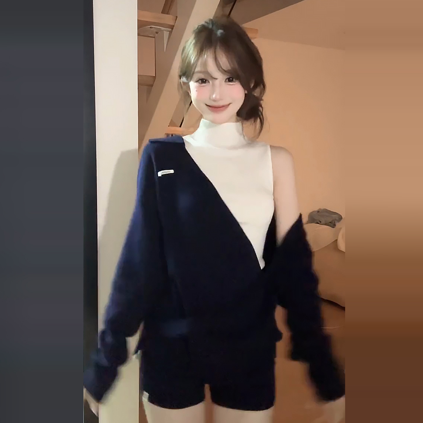 法式高级感针织连衣裙子女秋冬季2025新款巨好看的冬装一整套短裙