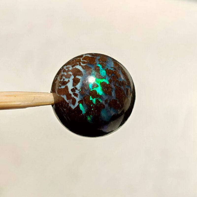 【月成】天然铁欧泊脉石圆珠手串DIY配 澳洲欧泊石靓彩散珠子10mm
