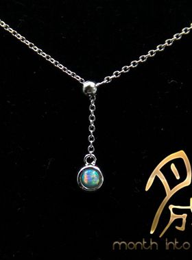 项链纯银蜜蜡原石欧泊吊坠