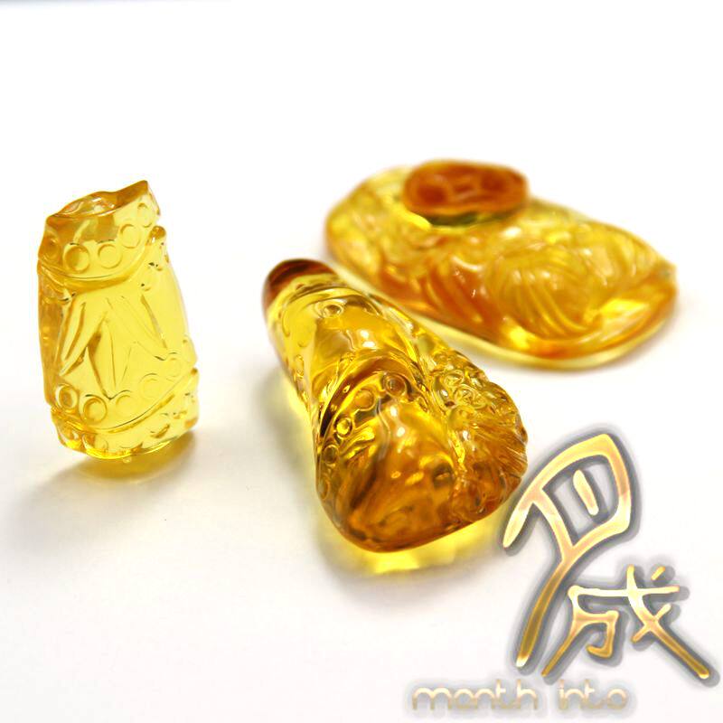 【月成】纯手工蜜蜡成品雕件 海漂琥珀原石矿 鸡油黄金蜜老蜜挂件