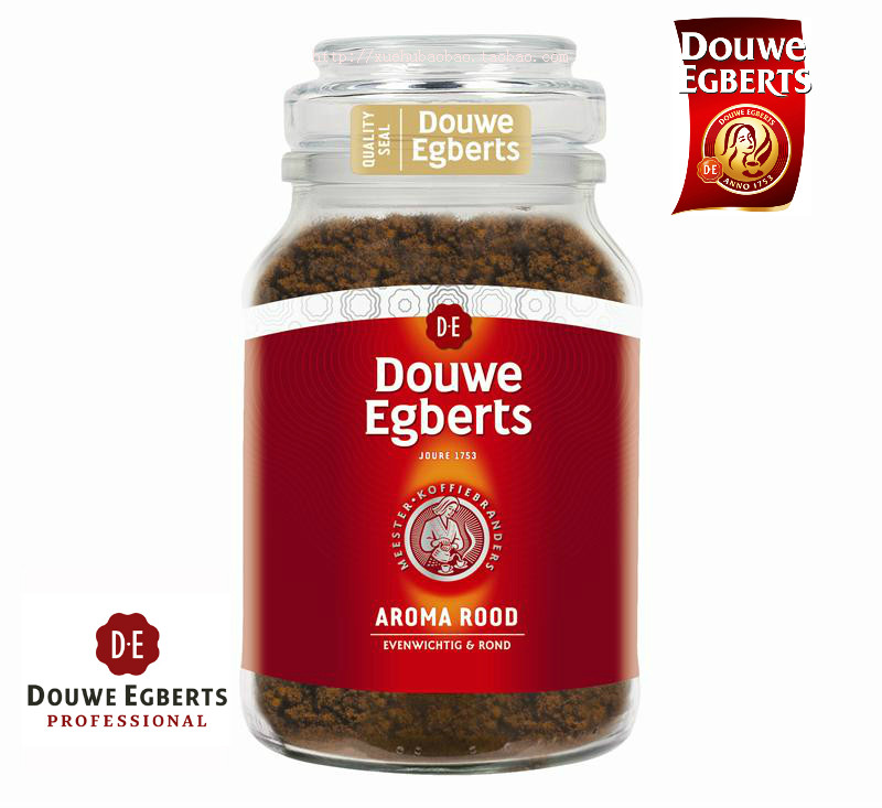 荷兰原装进口咖啡Douwe Egberts DE速溶咖啡瓶装200g克