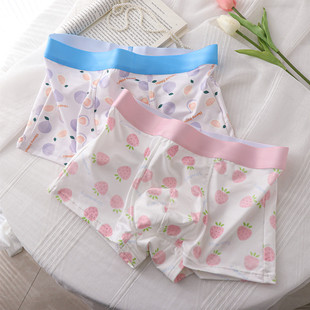 夏季 闷骚小草莓男士 头卡通可爱档纯棉趣味2026新款 四角裤 平角内裤