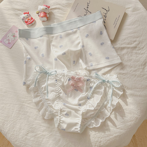 奶fufu纯棉情侣内裤可爱小熊一男一女舒适透气送男友甜蜜礼物