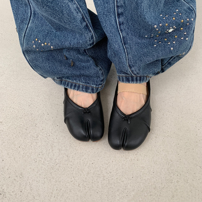 4.11日新品鞋大师夏季tabi分趾鞋玛丽珍猪脚鞋单鞋法式平底拖鞋