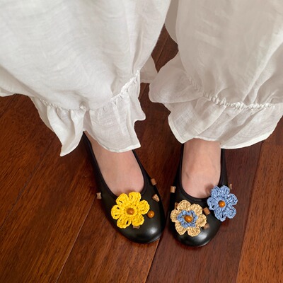 7.9日新品鞋大师2025夏季珠子真皮拼色花朵浅口平底小单鞋女