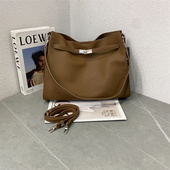 荔枝纹软皮托特包休闲皮带装 2025新款 时尚 饰单肩包大容量斜跨包女