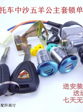 电动车电源锁中沙电摩公主摩托车踏板套锁电门车头锁钥匙开关电源
