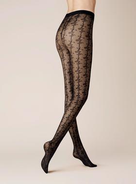 德国原产进口 Kunert 秋冬印花条纹连裤袜 Rose Romance 375810