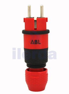 德国ABL授权 原装进口 SCHUKO家用版欧标插头 红色灰色1529140