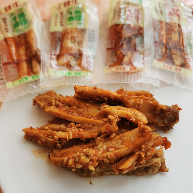 内蒙特产健牛牛板筋香辣口味烧烤味独立包装下酒菜解馋即食零食