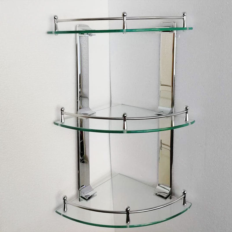 玻璃角架304不锈钢三角毛巾架浴室置物架卫生间转角架角篮三层