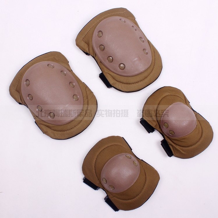 加强版 泥色护具 军迷护具 护膝+护肘 CS野战护具黑鹰护具