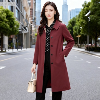 2025年新款休闲女装风衣女中长款春秋季高品质气质洋气外套上衣
