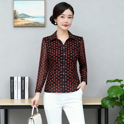 中年妈妈夏装网纱速干短袖T恤